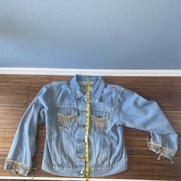 Y2k rhinestone denim jacket bling jacket crystal embellished jean jacket - Picture 4 of 13